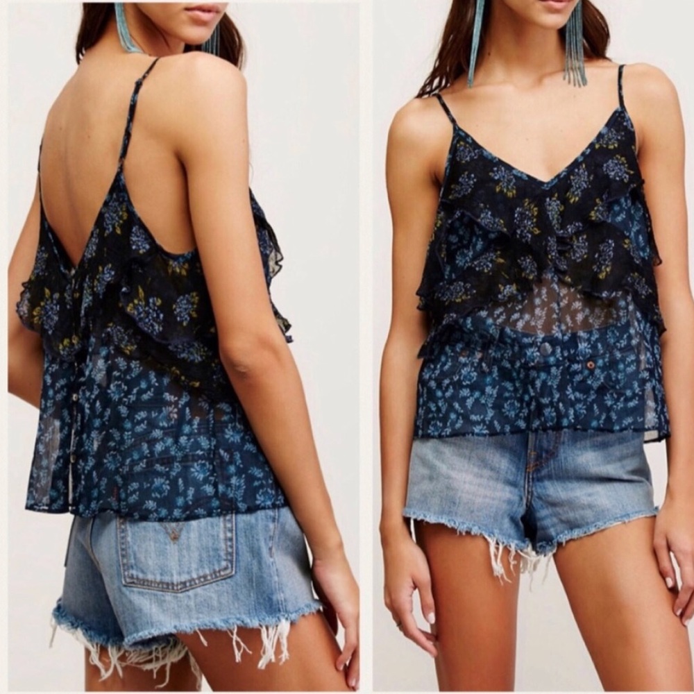 Free People All Things Printed Floral Tank Top
